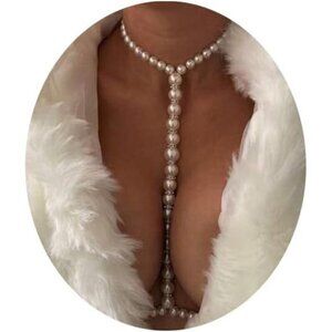 Sexy Summer Beach Pearl Body Chain Jewelry - Trendy Waist Bra Chain Necklace